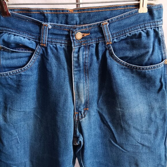Vintage Mens Disco Jeans 30x27 70's BOOTCUT EMBROIDERED POCKET RAYON BLEND JEANS - Picture 5 of 8